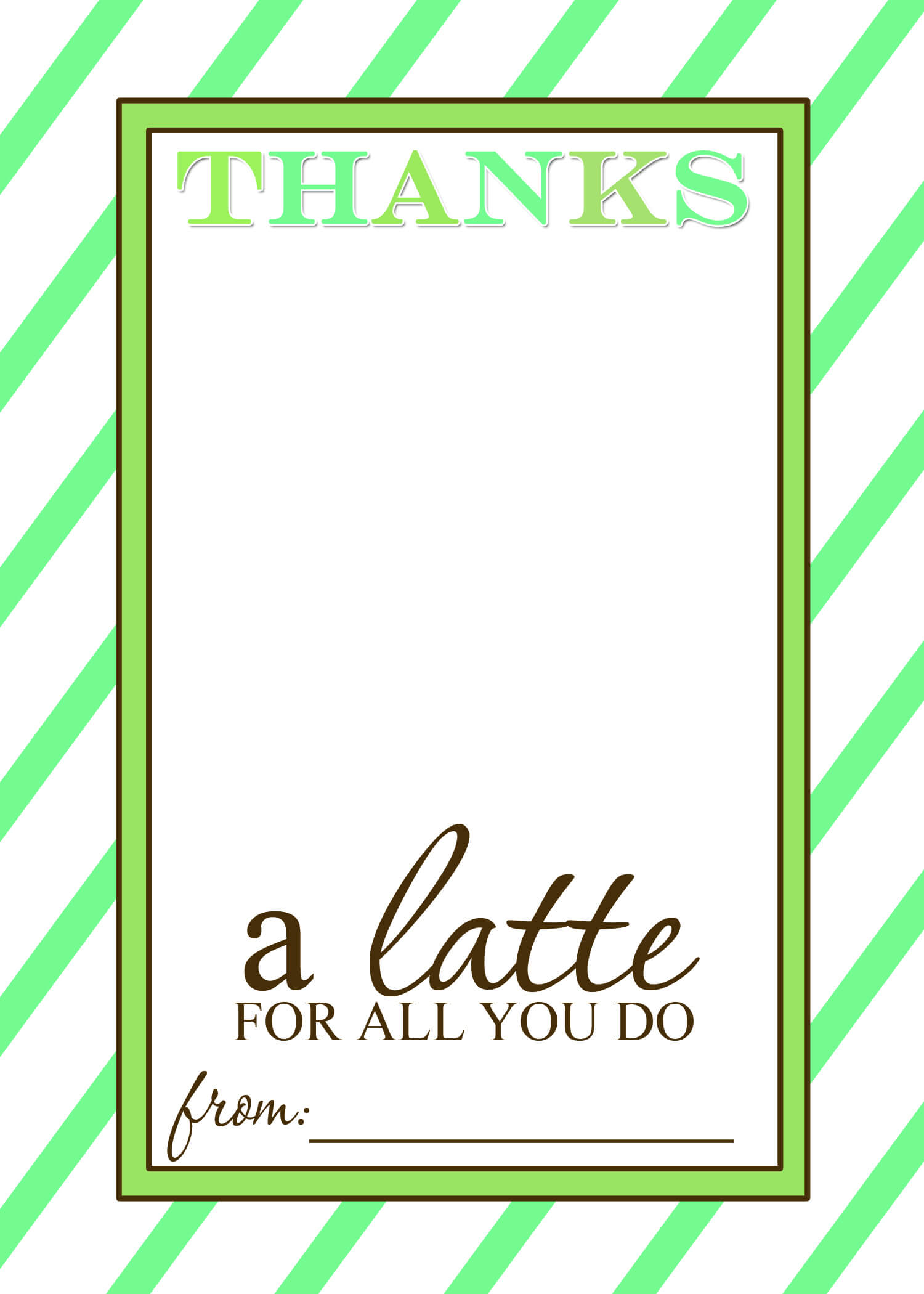 That's Country Living Intended For Thanks A Latte Card Template