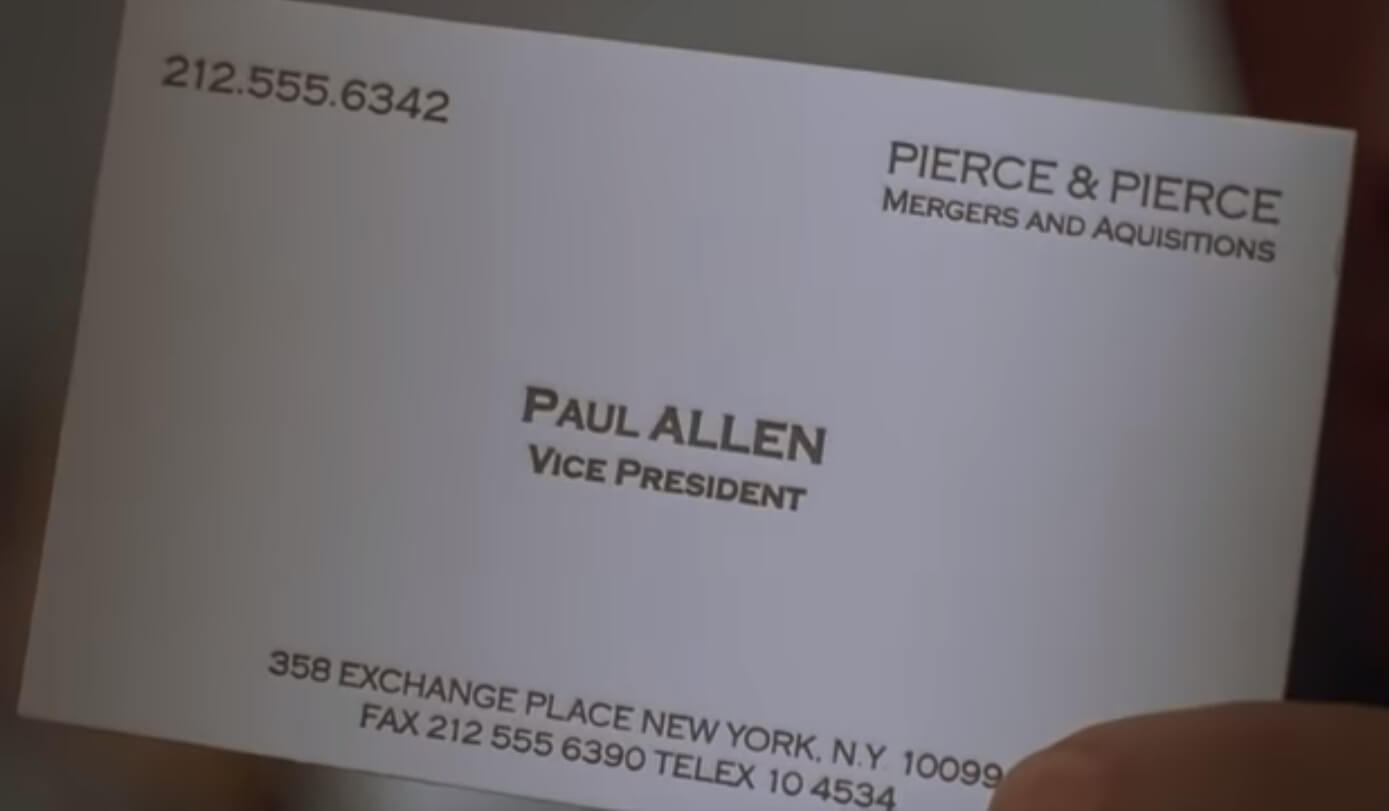 The Business Cards Of American Psycho | Hoban Cards With Paul Allen Business Card Template