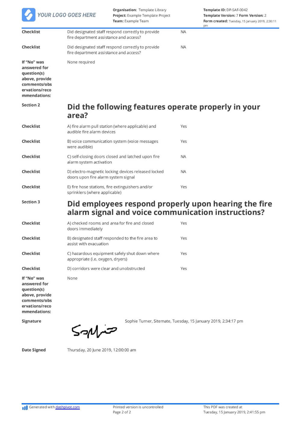 The Marvellous Free Fire Drill Report Template – Use Inside Fire Evacuation Drill Report Template