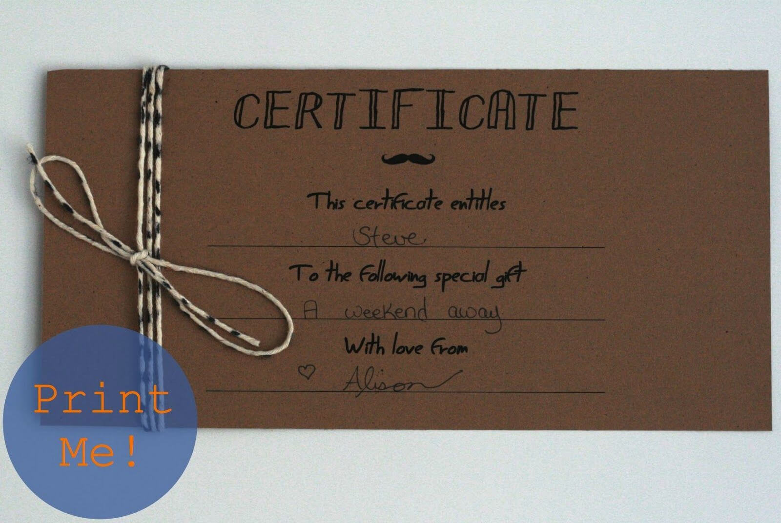 The Petit Cadeau: Printable Gift Certificates For Men Regarding Homemade Gift Certificate Template