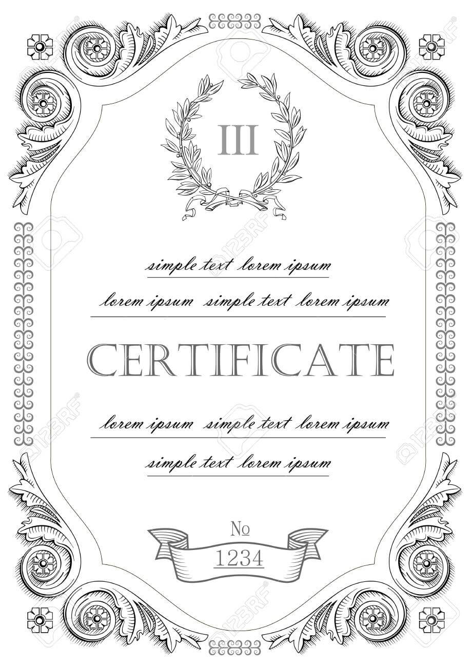 The Template For The Certificate And License In Vintage Classic Style.. Inside Certificate Of License Template