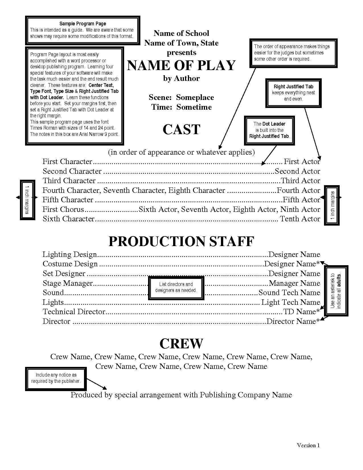 Theatre Programs Template – Google Search | Program Template Pertaining To Playbill Template Word
