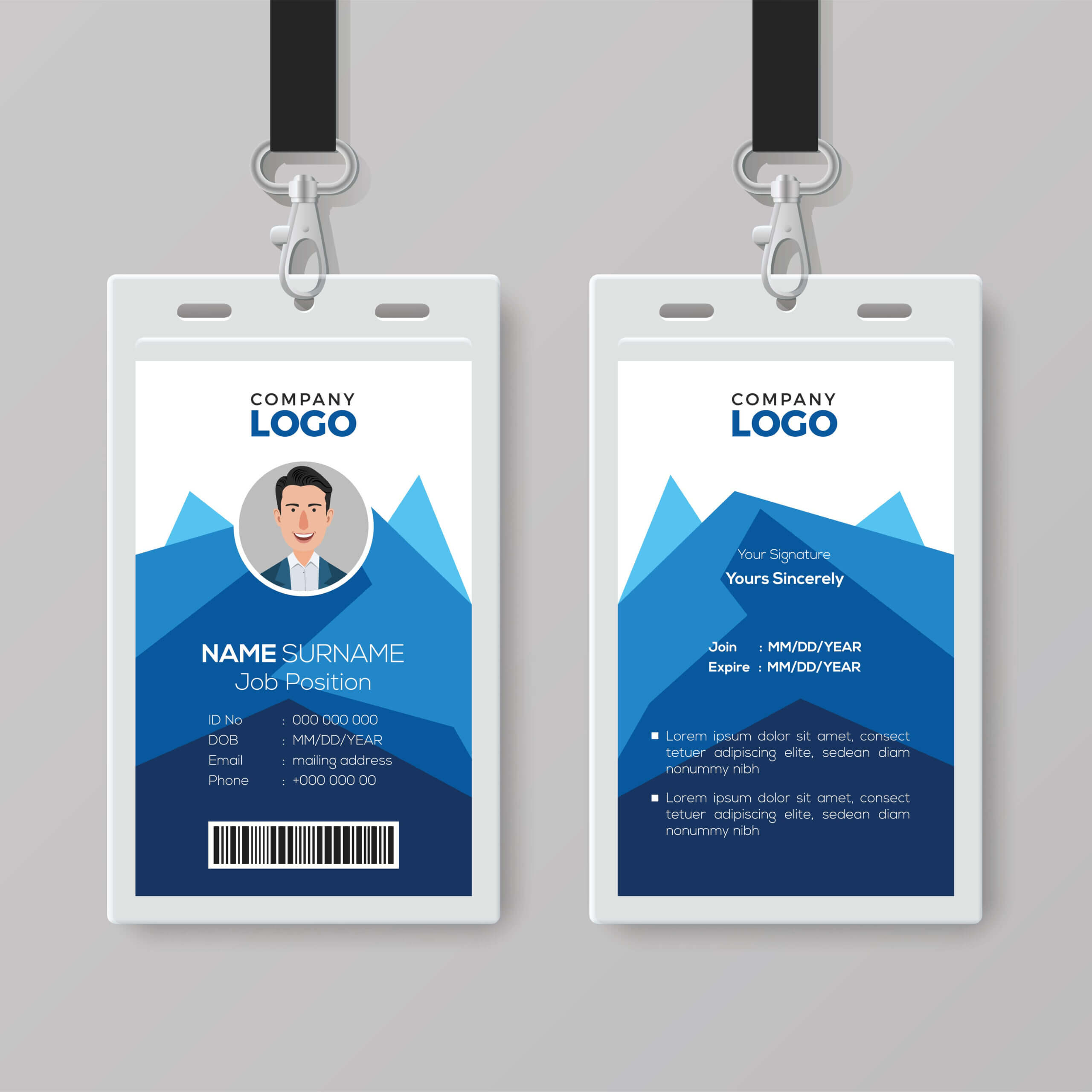 This Id Card Template Perfect For Any Types Of Agency For Id Card Template For Microsoft Word