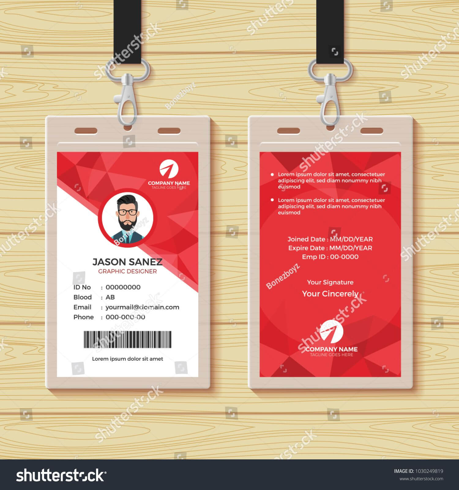 This Id Card Template Perfect For Any Types Of Agency Inside Work Id Card Template