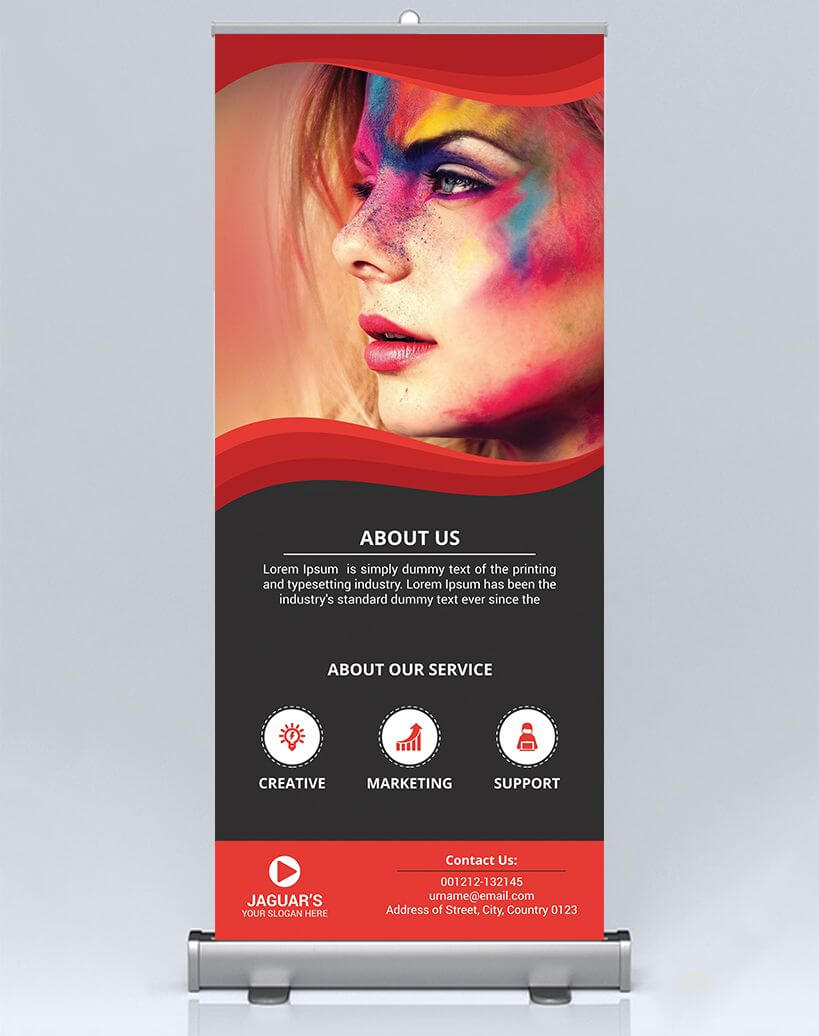 This Is A Professional Quality Roll Up Banner Template. This Intended For Adobe Photoshop Banner Templates