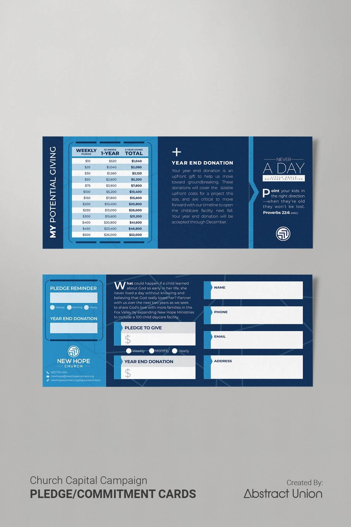 This Style Of Pledge Card Uses Minimal Block Colors And Inside Pledge Card Template For Church