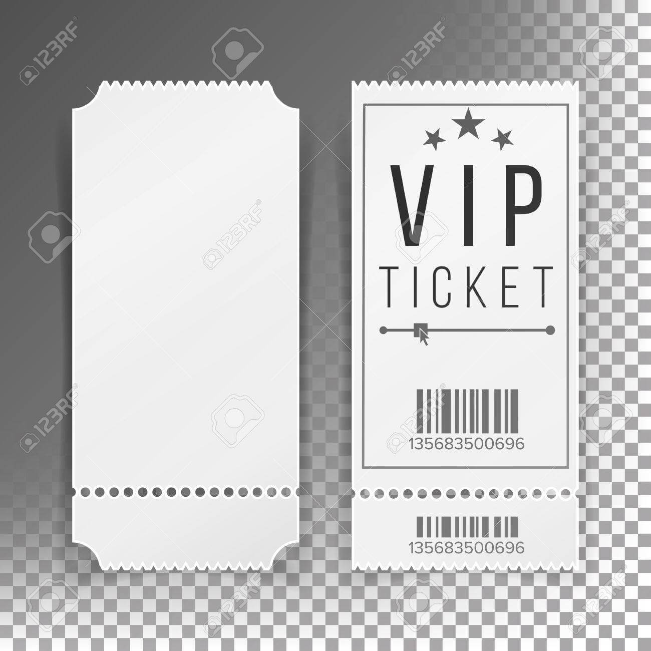 Ticket Template Set Vector. Blank Theater, Cinema, Train, Football.. Throughout Blank Train Ticket Template