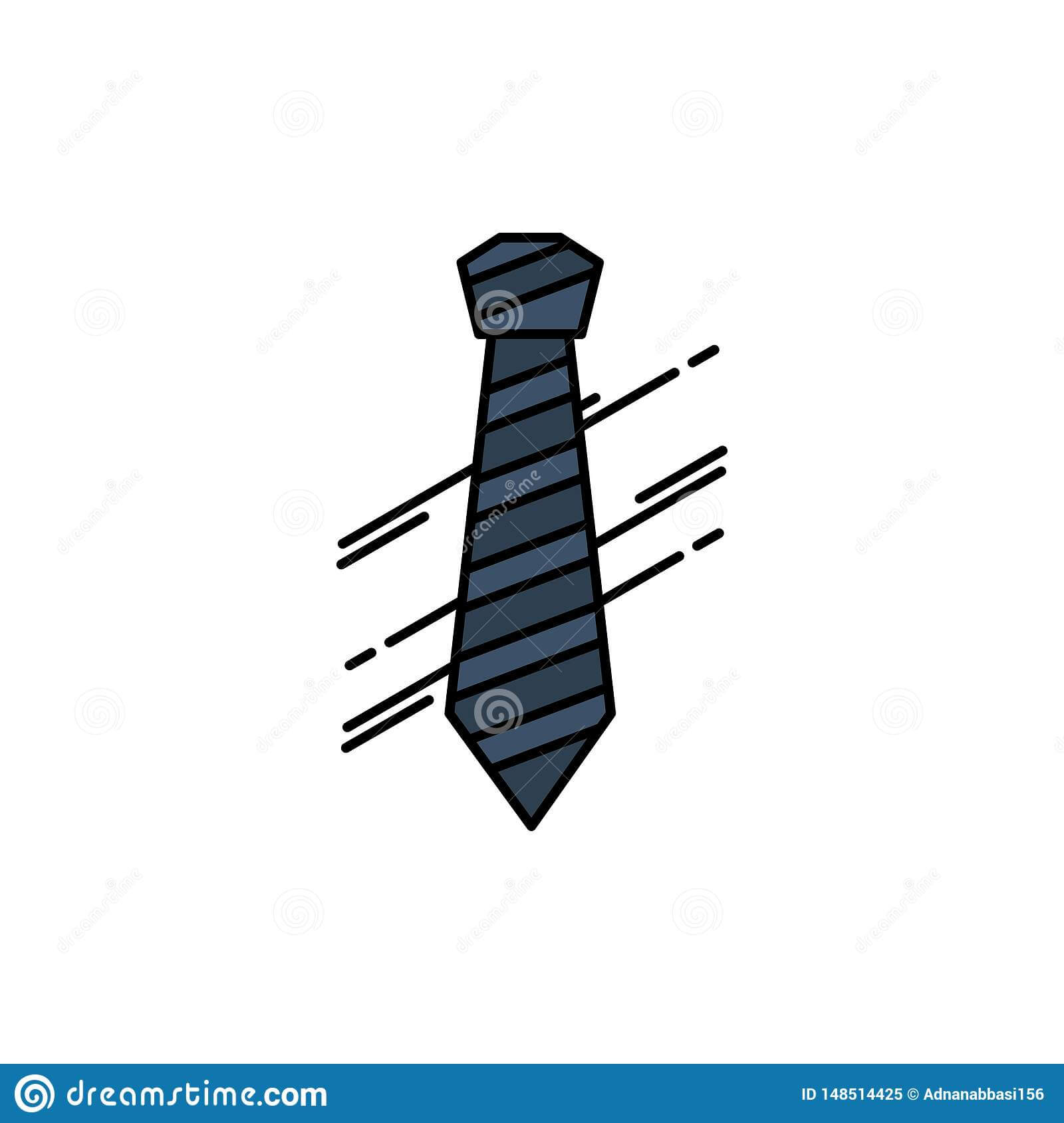 Tie, Business, Dress, Fashion, Interview Flat Color Icon In Tie Banner Template