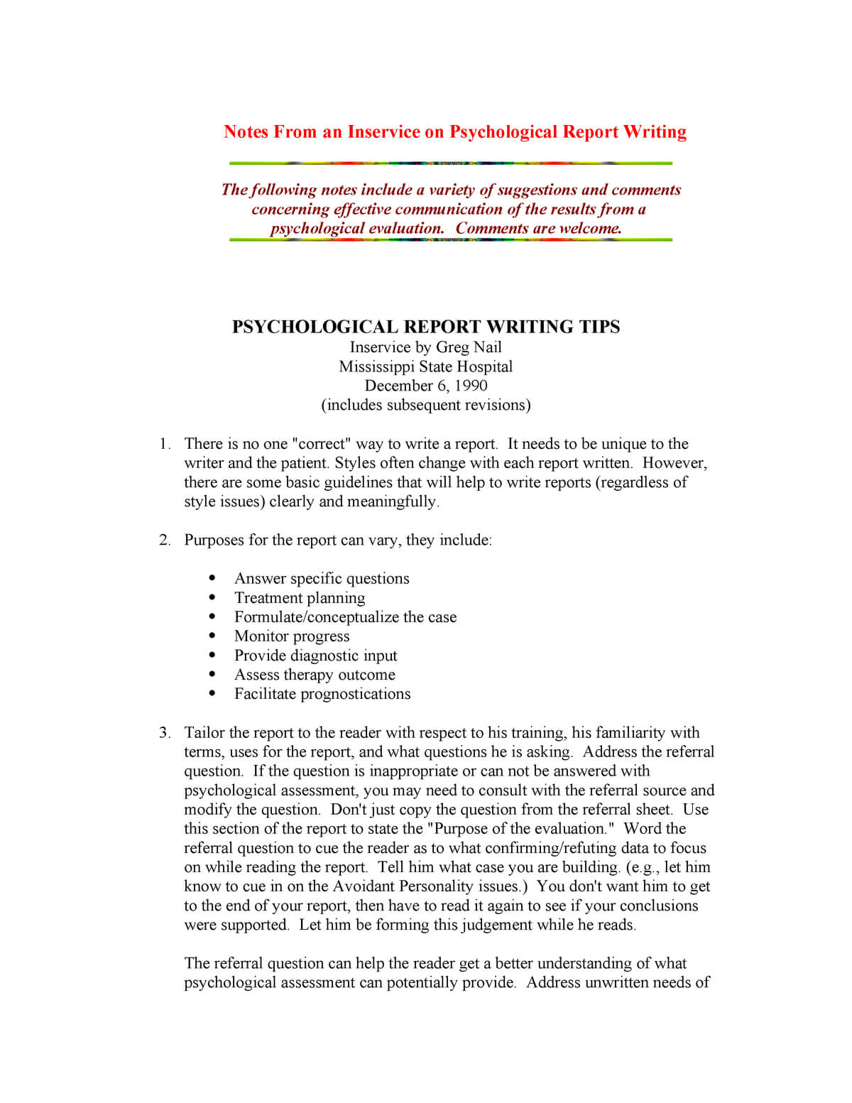 Tips In Psychological Report Writing – Psych 522 – Studocu Throughout Psychoeducational Report Template