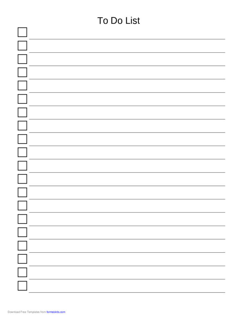 To Do List Template – 36 Free Templates In Pdf, Word, Excel For Blank Checklist Template Pdf