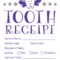 Tooth Receipt … | Tooth Fairy Certificate, Tooth Fairy Note Intended For Tooth Fairy Certificate Template Free