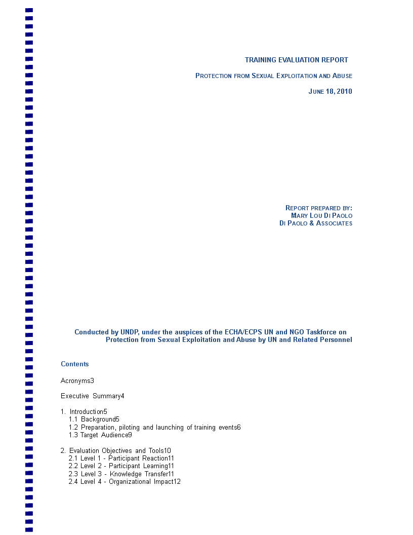 Training Evaluation Report | Templates At Inside Training Evaluation Report Template