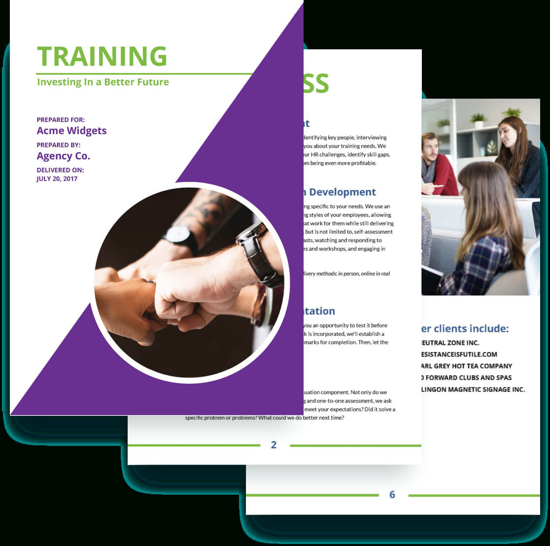 Training Proposal Template | Proposal Templates, Business In Training Brochure Template