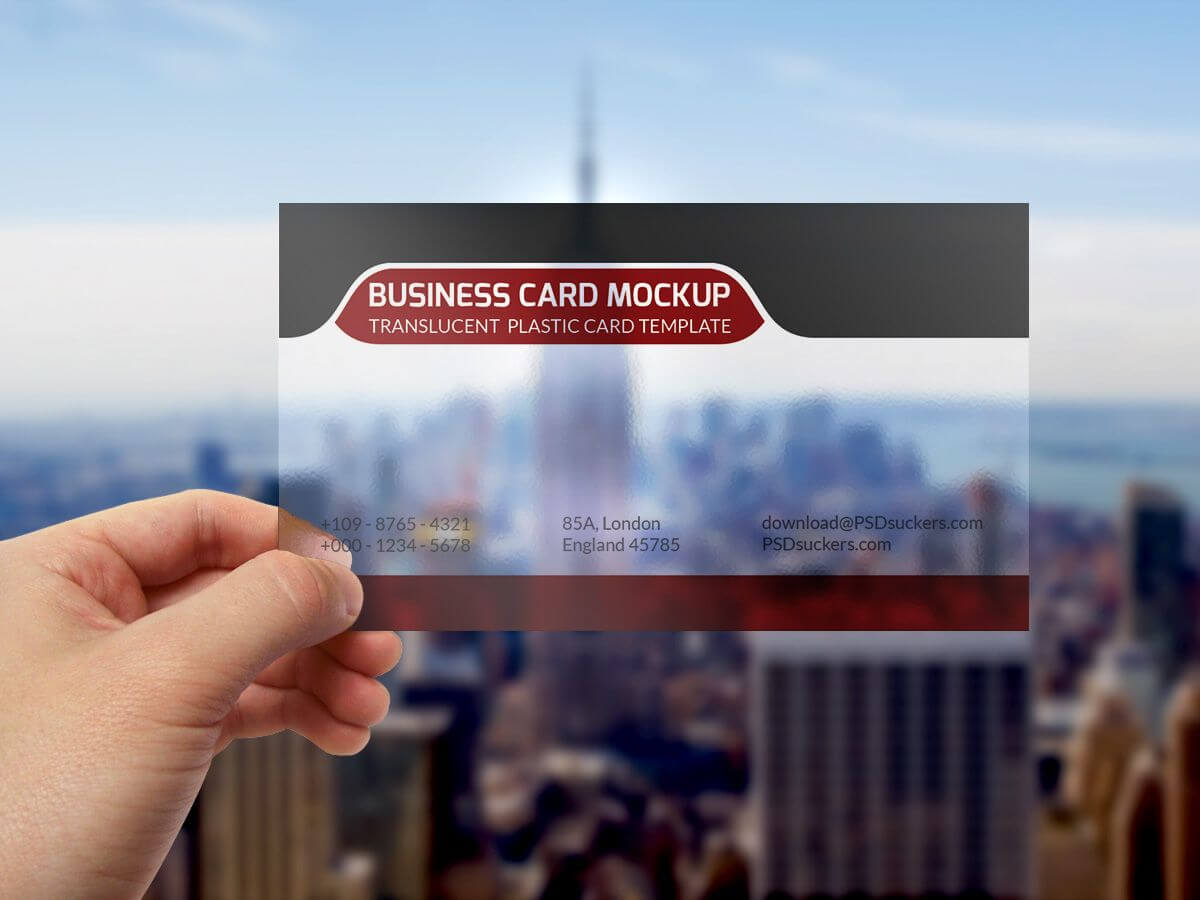 Translucent Plastic Business Card Mockup | Transparent Pertaining To Transparent Business Cards Template