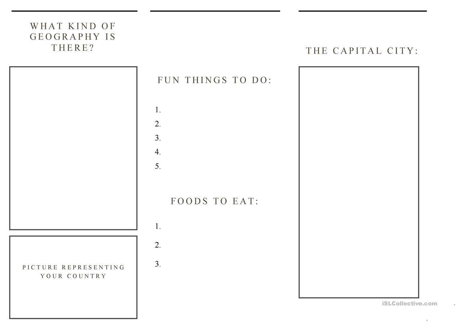 Travel Brochure Template And Example Brochure - English Esl Pertaining To Travel Brochure Template For Students