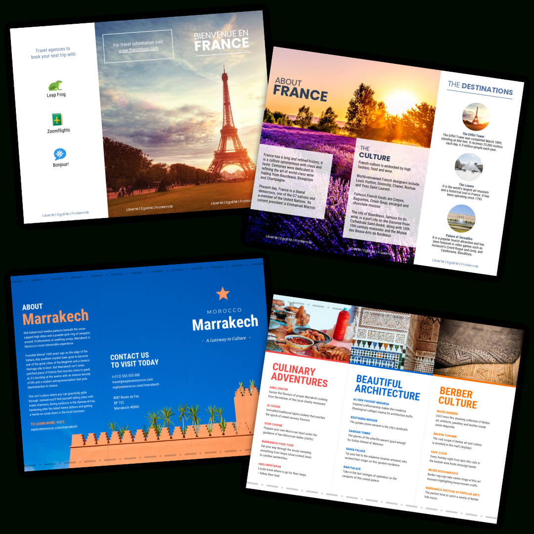 Travel Brochure Templates - Make A Travel Brochure - Venngage Inside Travel Guide Brochure Template