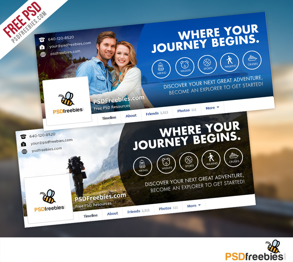 Travel Facebook Timeline Covers Free Psd Templates With Regard To Photoshop Facebook Banner Template