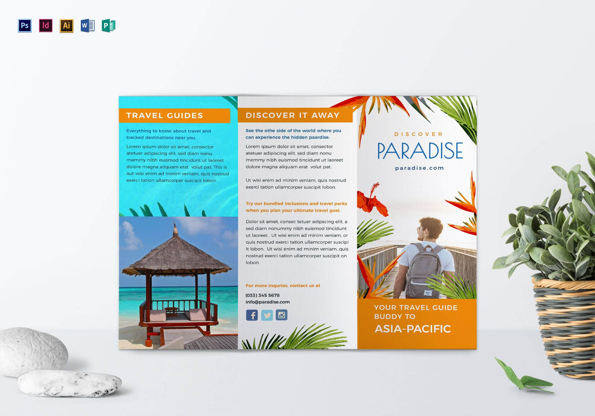 Travel Tri Fold Brochure Template | Brochure Examples Inside Travel Guide Brochure Template