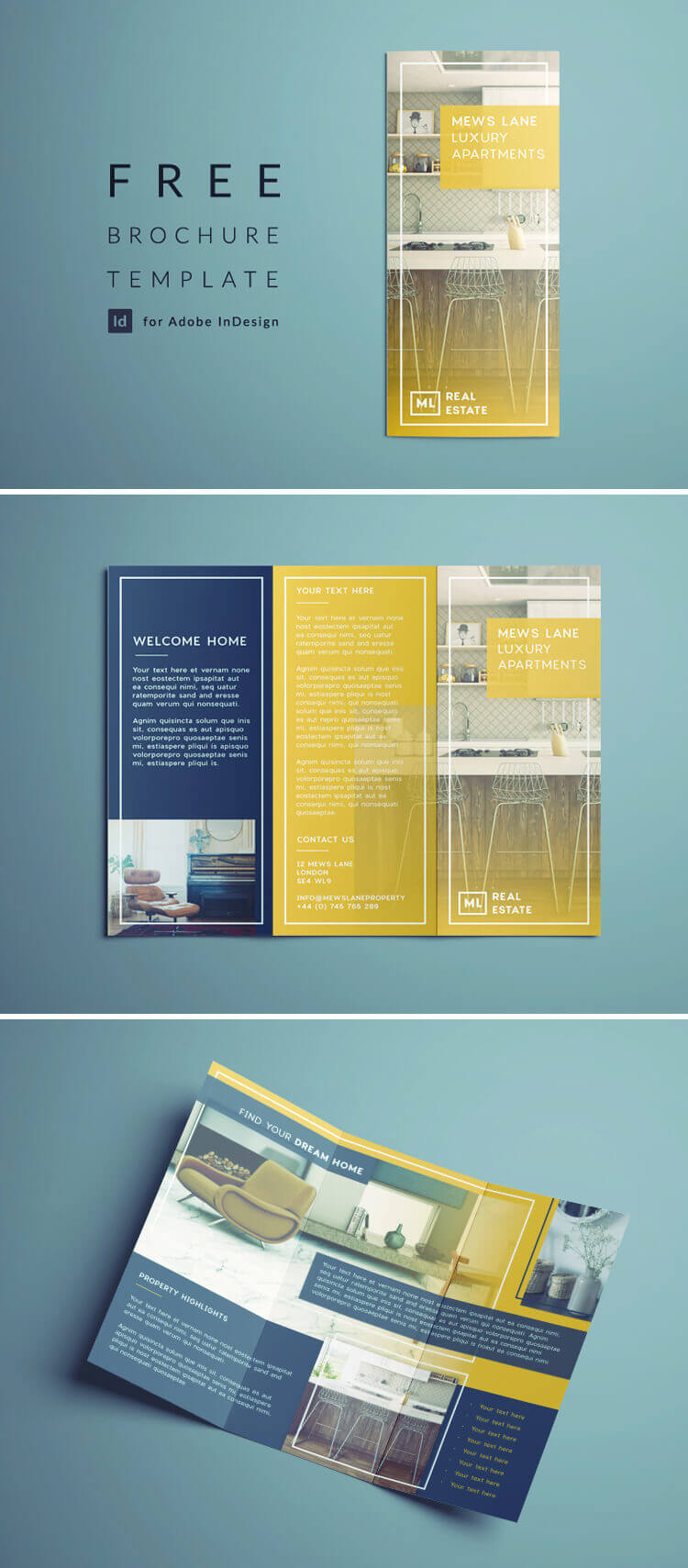 Tri Fold Brochure | Free Indesign Template Intended For Adobe Tri Fold Brochure Template