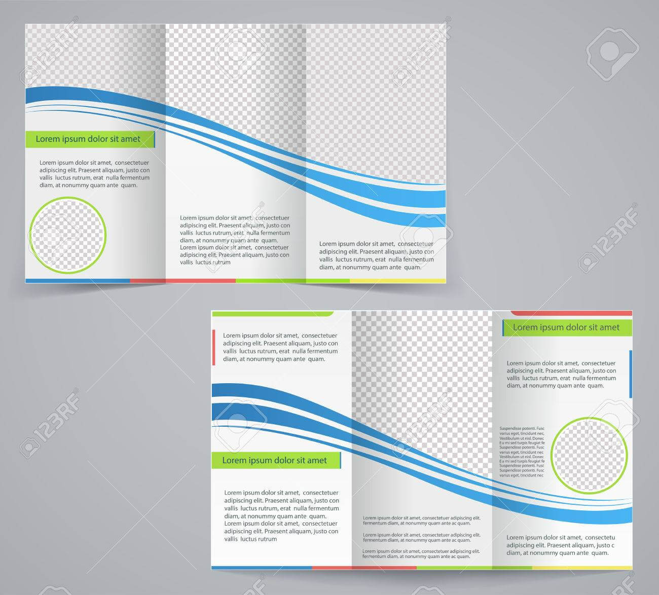Tri Fold Business Brochure Template, Vector Blue Design Flyer.. Throughout Free Tri Fold Business Brochure Templates