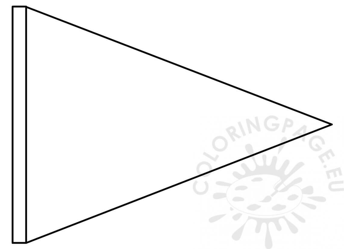 Triangle Flag Banner Template – Coloring Page With Triangle Pennant Banner Template