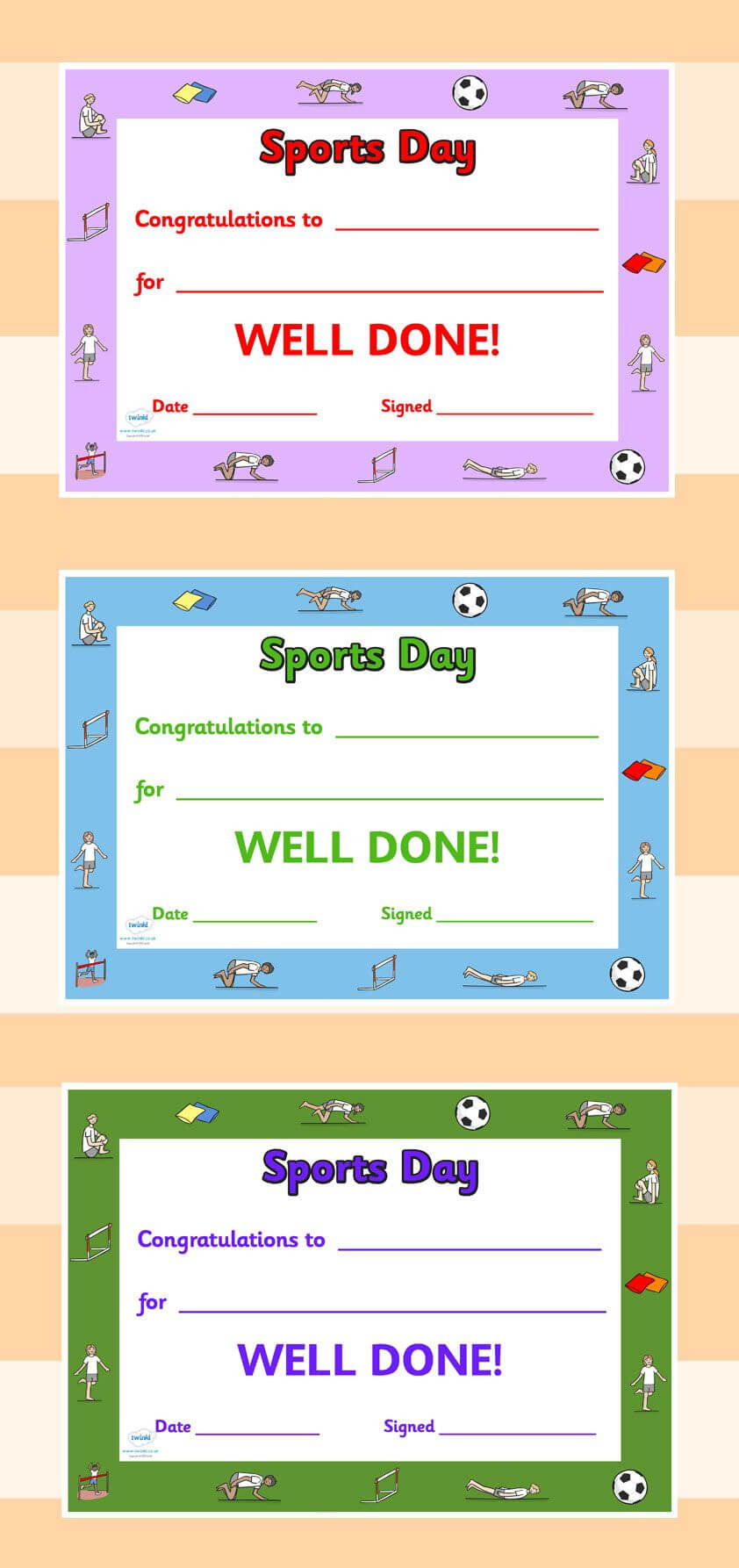 Twinkl Resources >> Editable Sports Day Award Certificates For Sports Day Certificate Templates Free