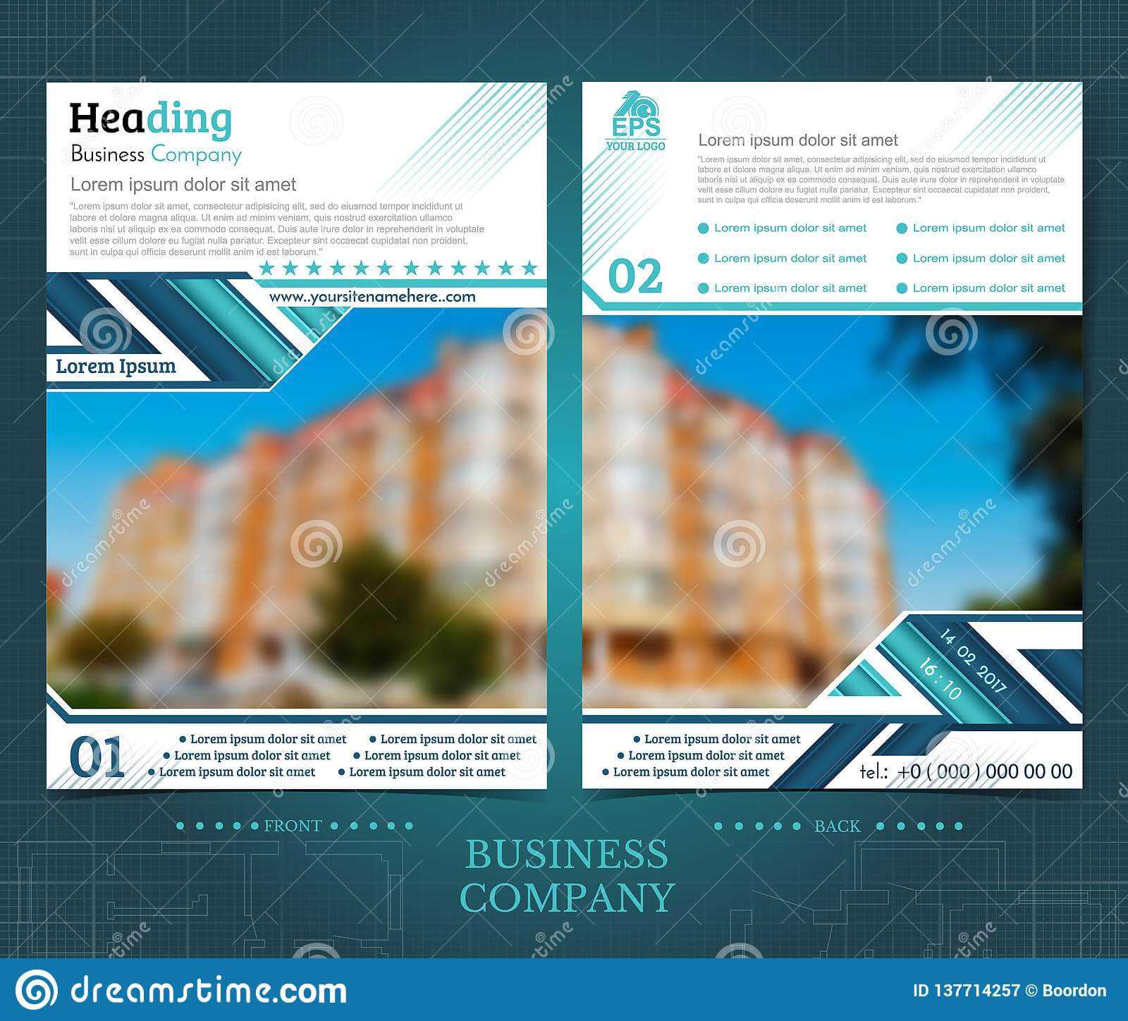 Two Sided Brochure Or Flayer Template Design With One Inside One Sided Brochure Template