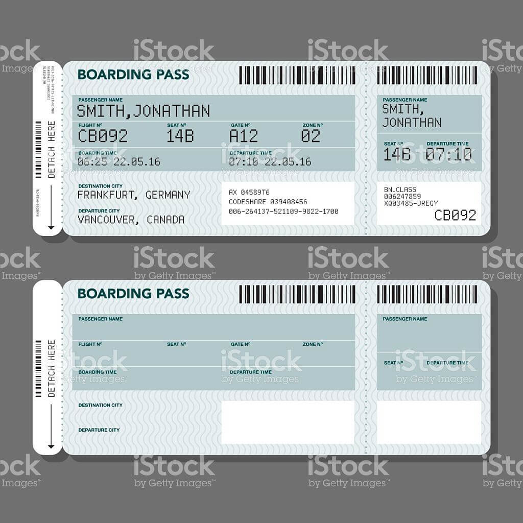 Two Simple Generic Airport Boarding Pass Icons. One Has Regarding Blank Train Ticket Template