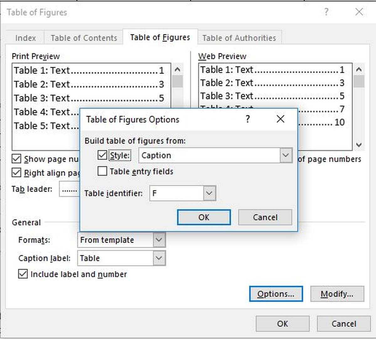 Two Ways To Generate A List Of Tables In A Word Document Pertaining To Word 2013 Table Of Contents Template