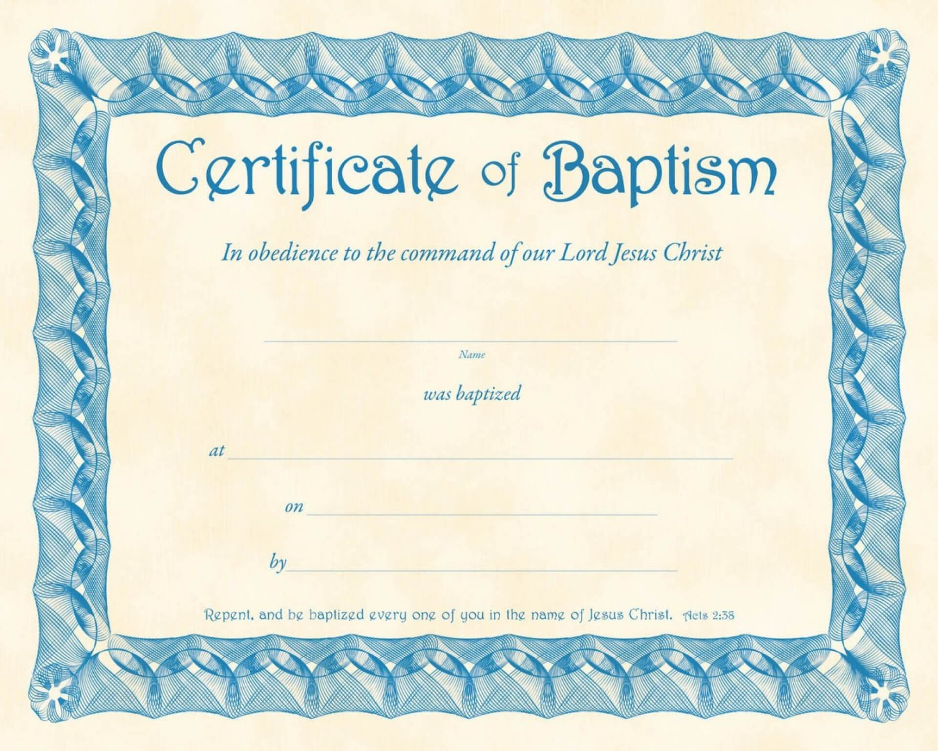 Unique Certificate Of Baptism Template Ideas Broadman Inside Baptism Certificate Template Word