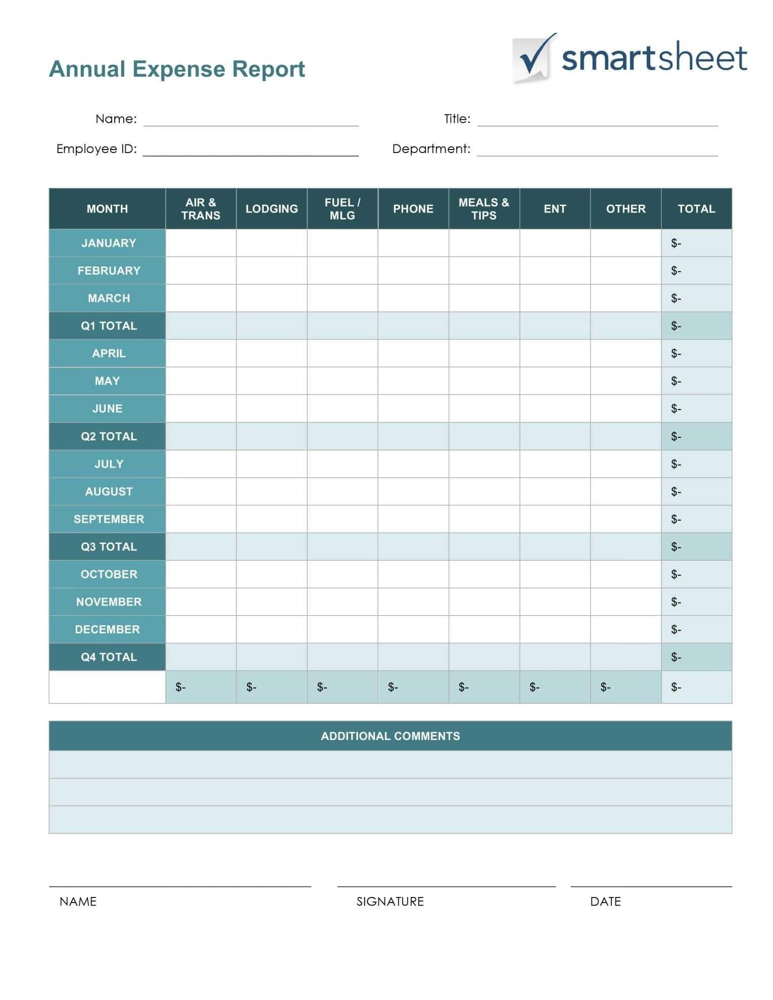 Unique Monthly Expenses Template Excel #exceltemplate #xls In Company Expense Report Template