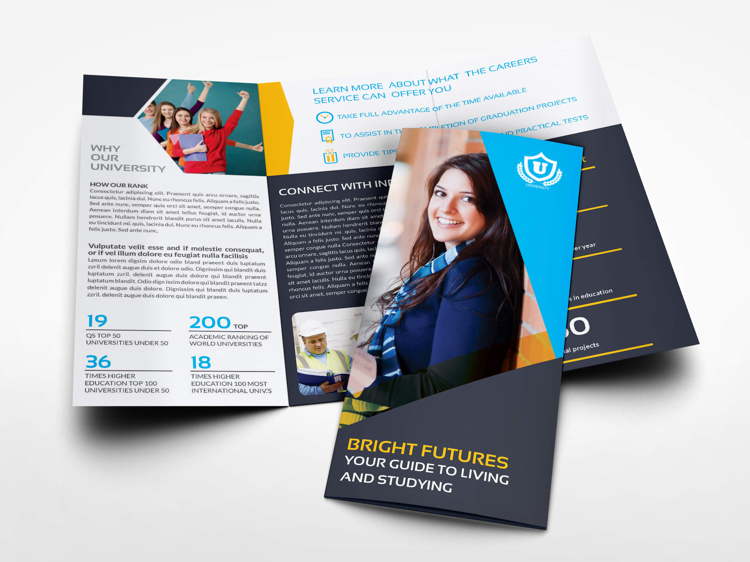 University College Tri Fold Brochure Templateowpictures With Regard To Tri Fold School Brochure Template
