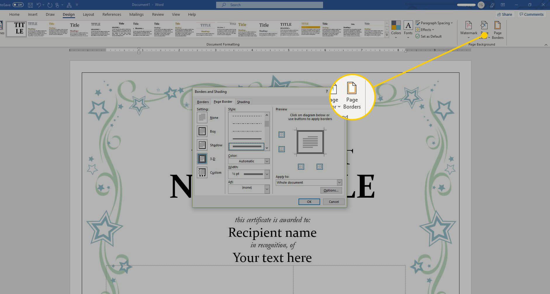 Using A Certificate Template In Microsoft Word Intended For Button Template For Word