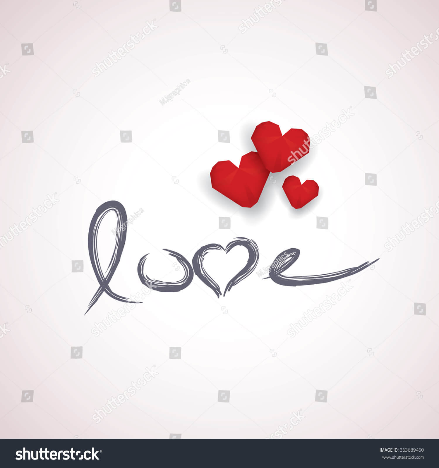 Valentine Card Template Handwritten Word Love Stock Vector Regarding Valentine Card Template Word