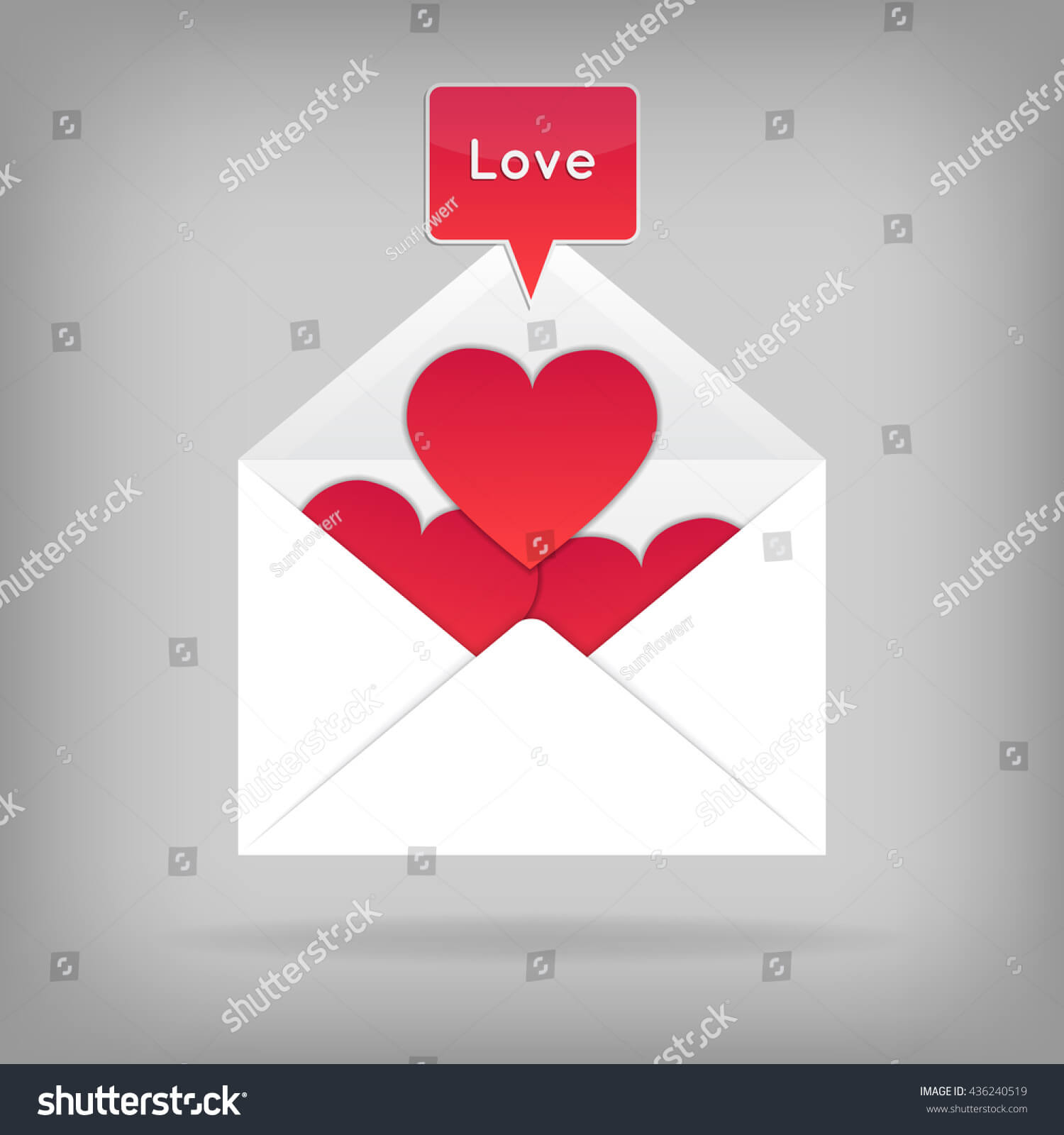 Valentine Card Template Opened Envelope Cut Stock Vector With Regard To Valentine Card Template Word
