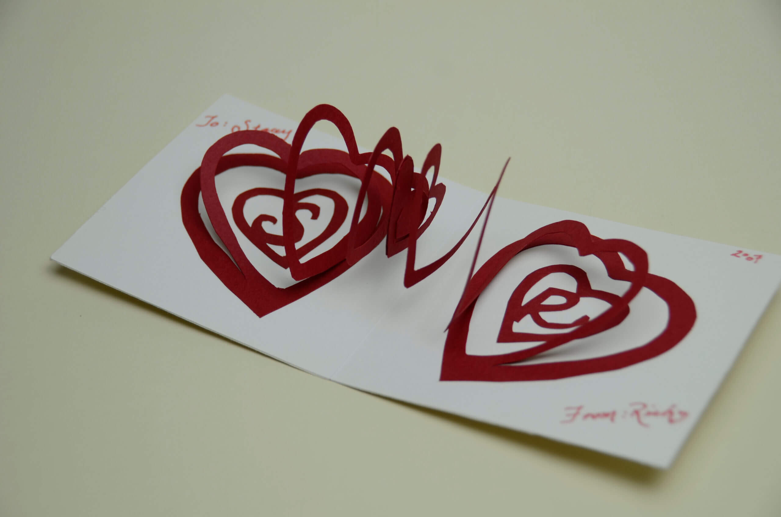 Valentine's Day Pop Up Card: Spiral Heart Tutorial Pertaining To Heart Pop Up Card Template Free
