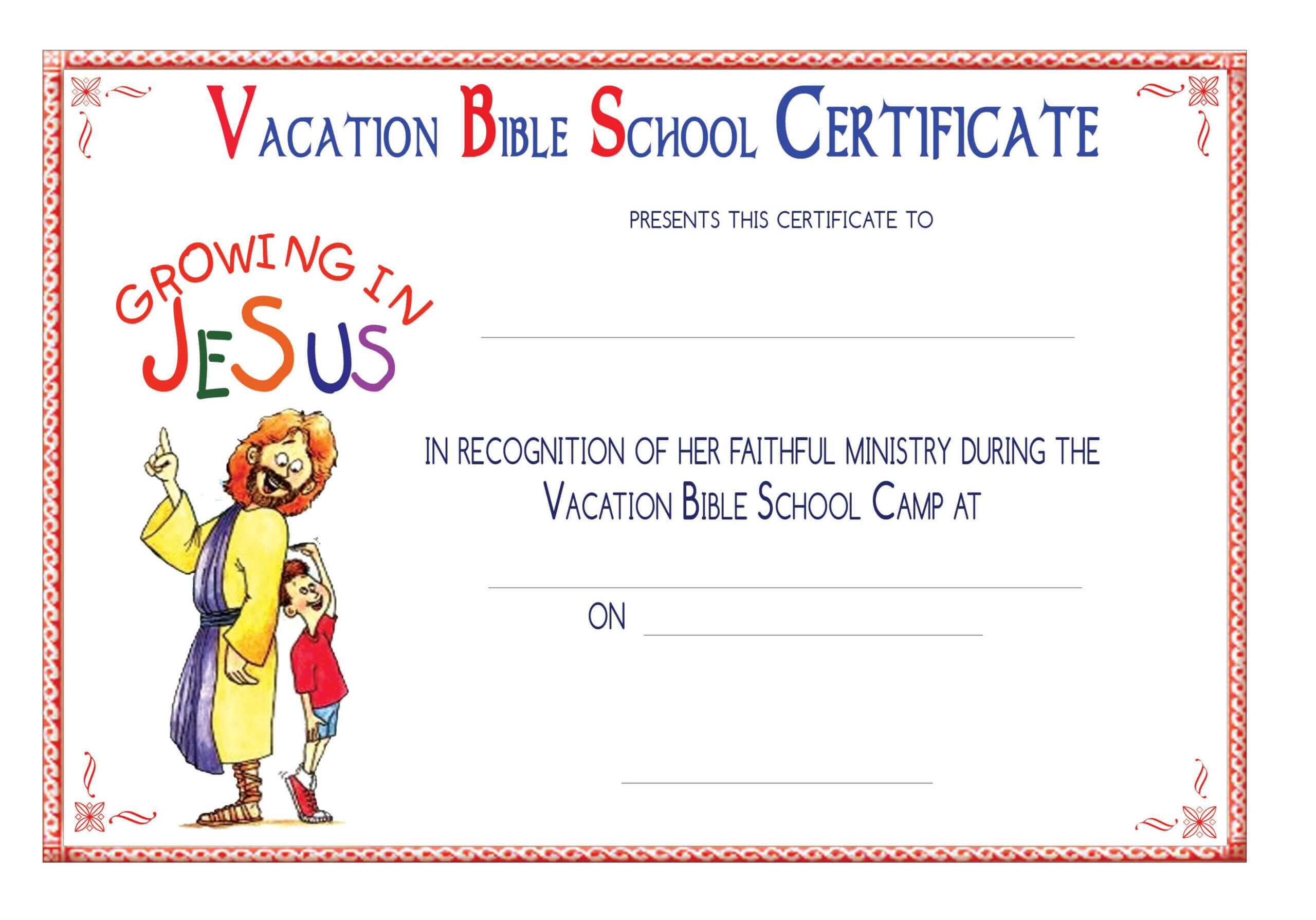 Vbs Certificate Templatesencephalos | Encephalos Inside Christian Certificate Template