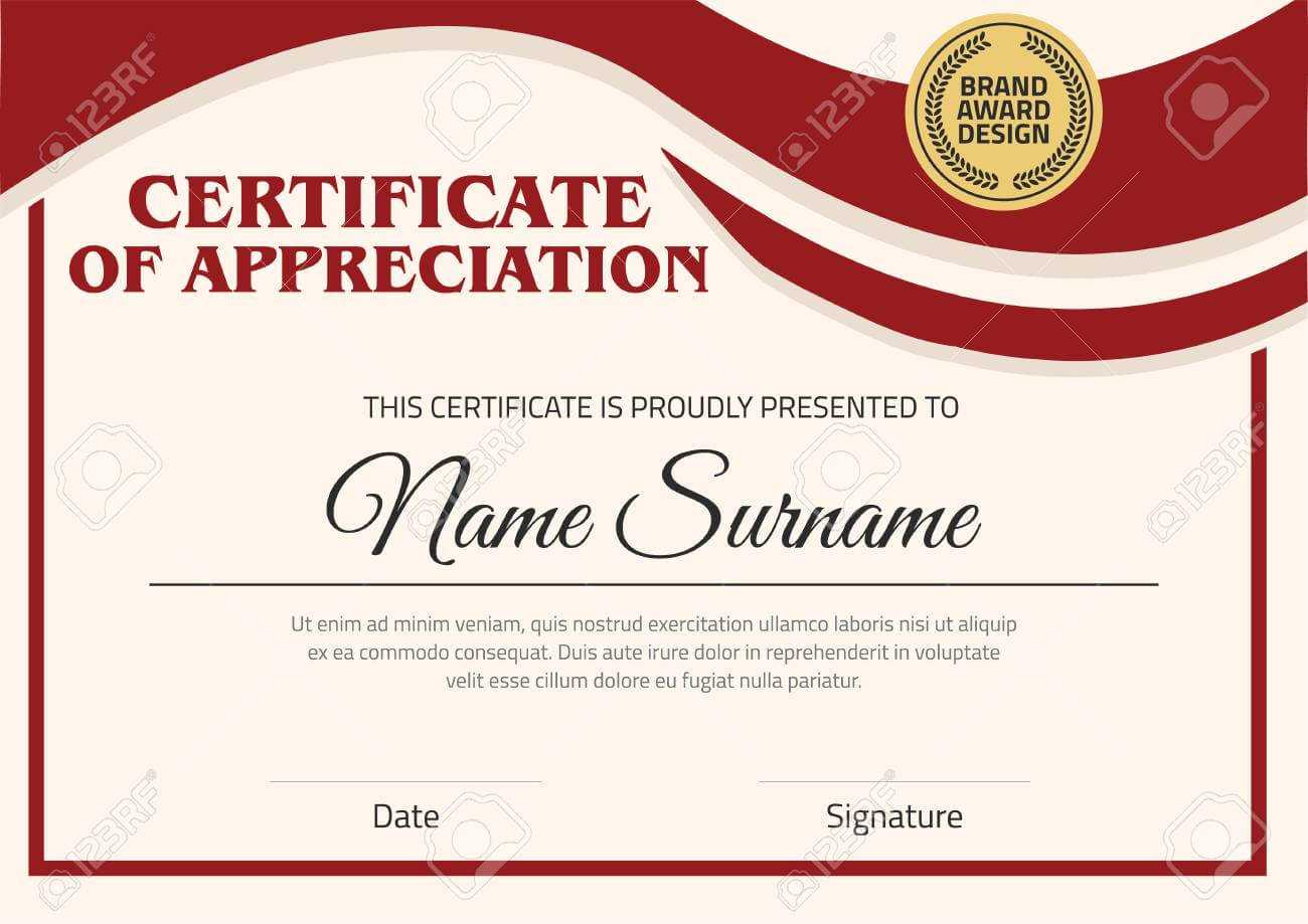 Vector Certificate Template. Certificate In A4 Size Pattern. With Certificate Template Size