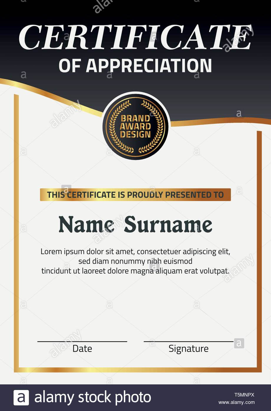 Vector Certificate Template. Illustration Certificate In A4 For Certificate Template Size