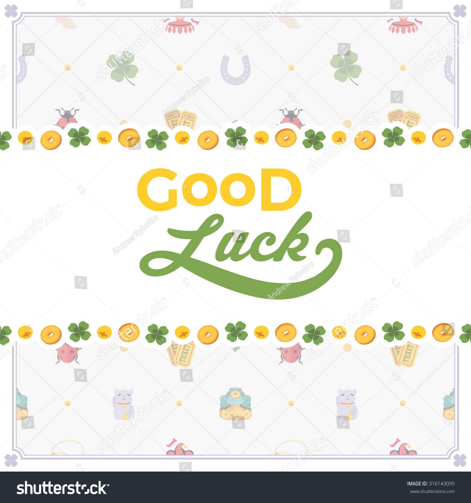 Vector Decorating Design Made Lucky Charms Stock Vector Pertaining To Good Luck Card Template