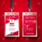 Vector Illustration Red Corporate Id Card Design Template Set With Regard To Company Id Card Design Template