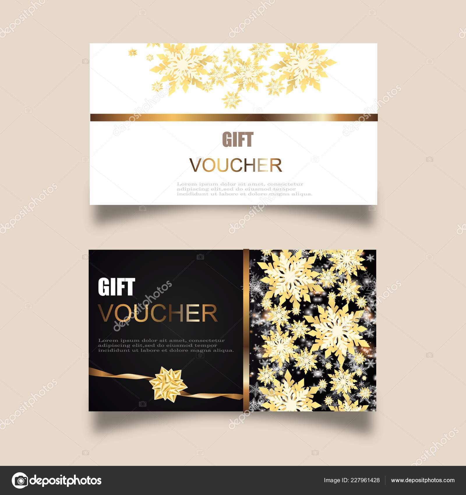 Vector Set Luxury Gift Vouchers Ribbons Gift Box Elegant Inside Elegant Gift Certificate Template