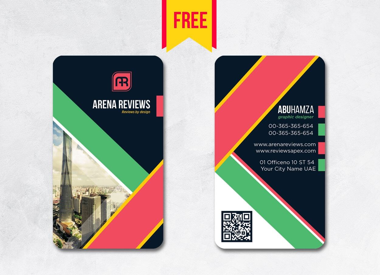 Vertical Business Card Design Psd – Free Download | Arenareviews For Business Card Size Psd Template