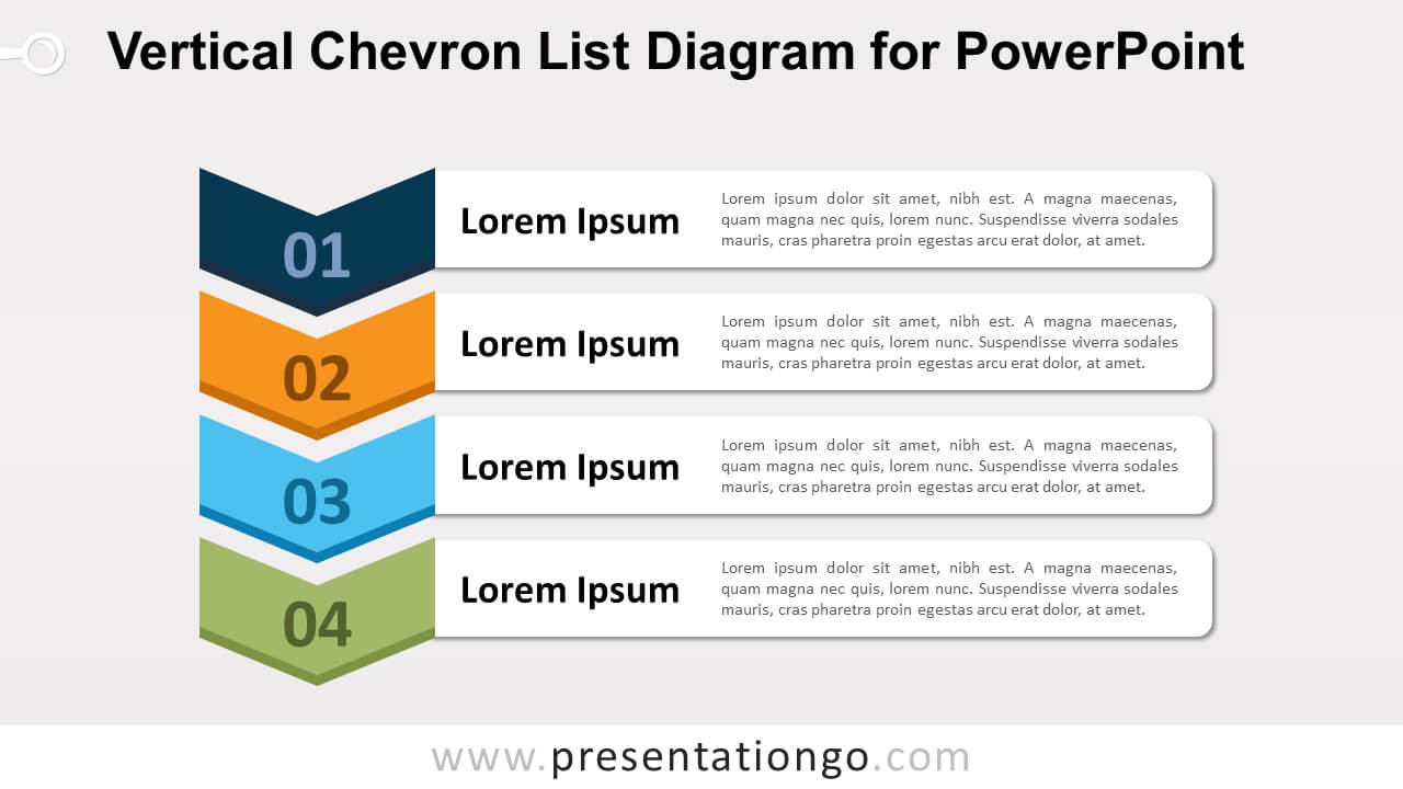 Vertical Chevron List For Powerpoint – Presentationgo Within Powerpoint Chevron Template