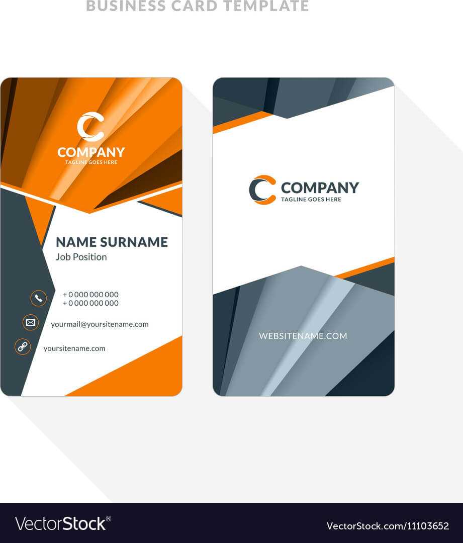 Vertical Double Sided Business Card Template With Throughout Double Sided Business Card Template Illustrator