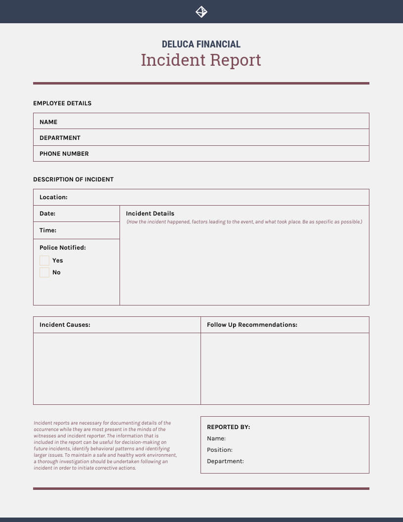 Vintage Incident Report Template Within Template For Information Report
