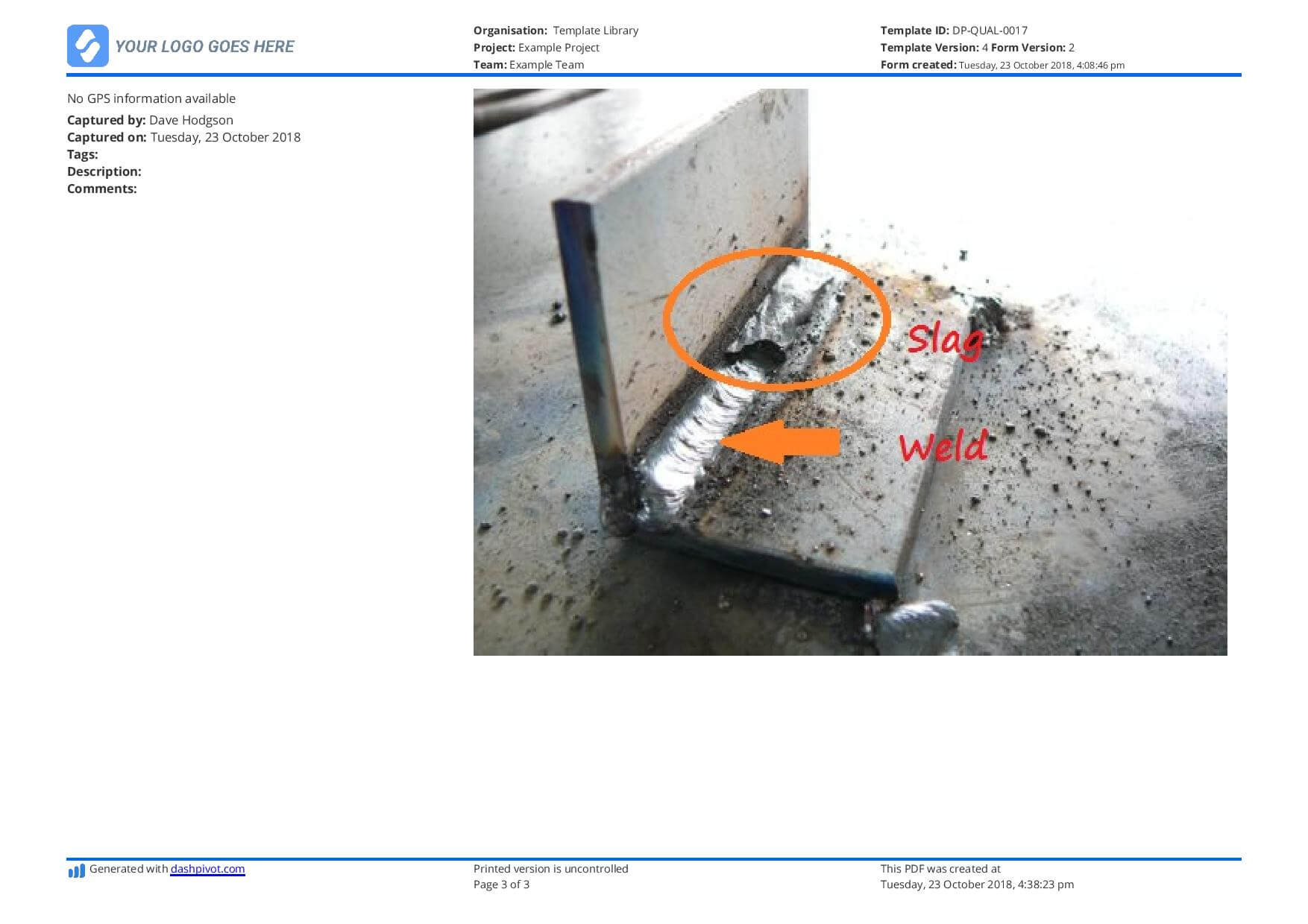 Visual Weld Inspection Template – Better Than Pdf And Excel Regarding Welding Inspection Report Template