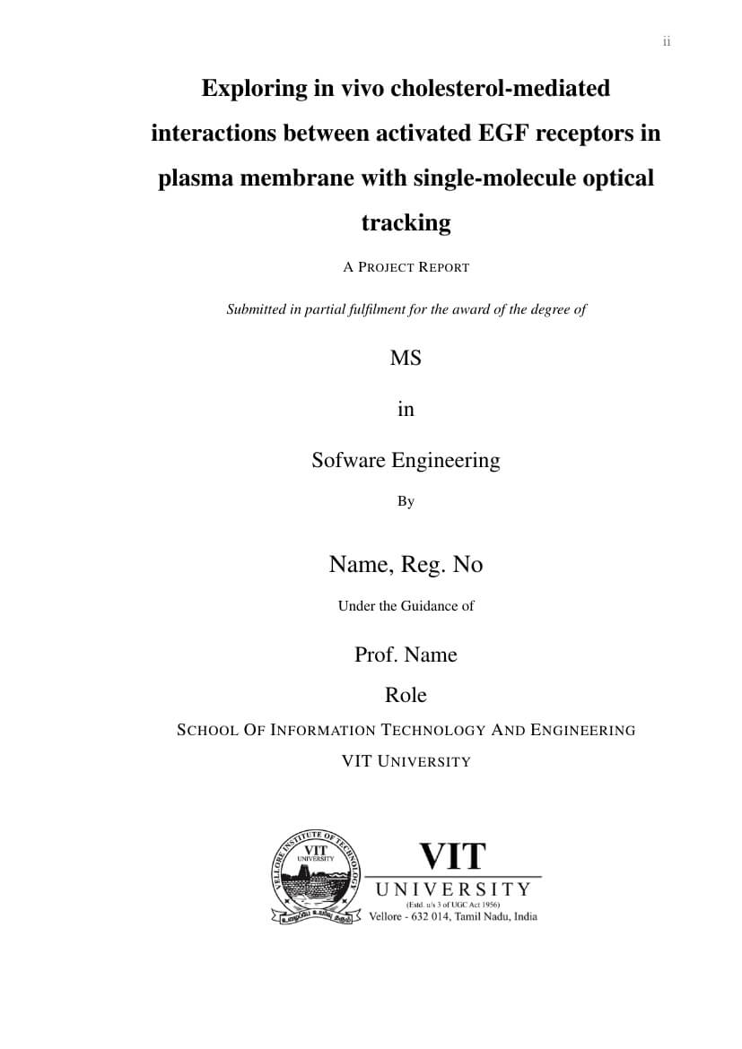 Vit – Template For Vit Project Report Template With Project Report Template Latex