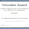 Volunteer Award Certificate Template - Sample Templates regarding Safety Recognition Certificate Template