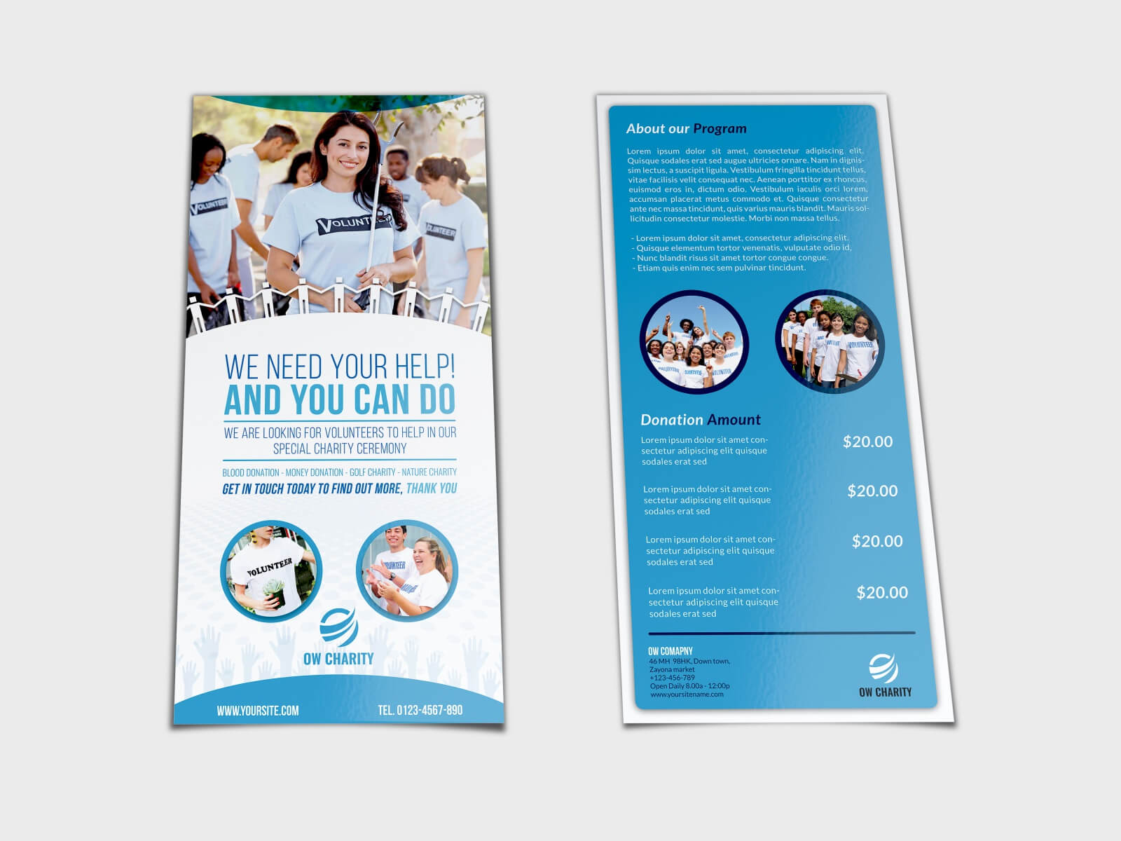 Volunteer Flyer Template Dl Sizeowpictures On Dribbble Intended For Volunteer Brochure Template